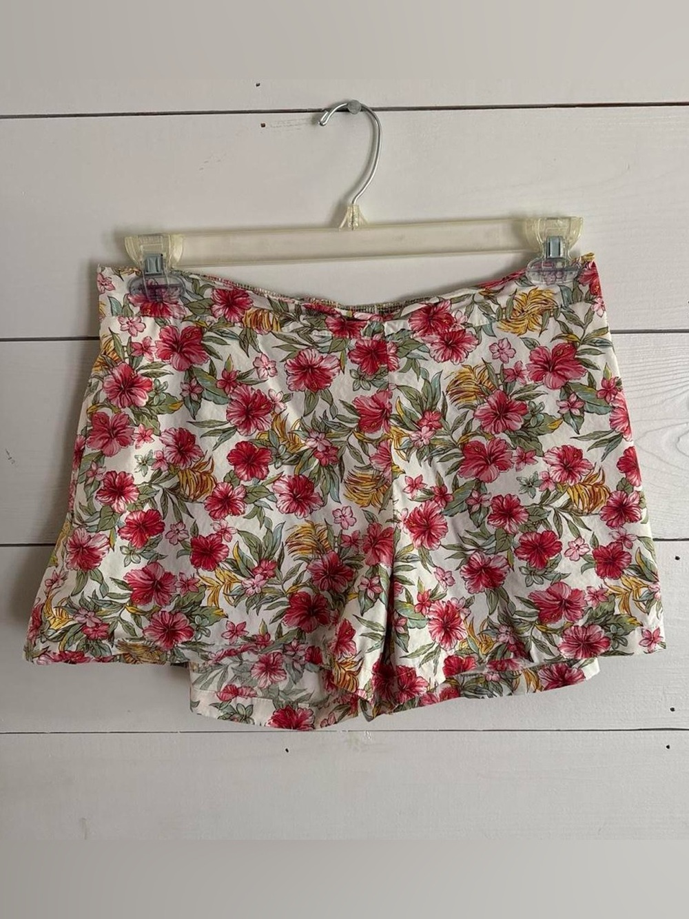 Denim & Supply Ralph Lauren Floral High-Waist Shorts in White, Pink & Green